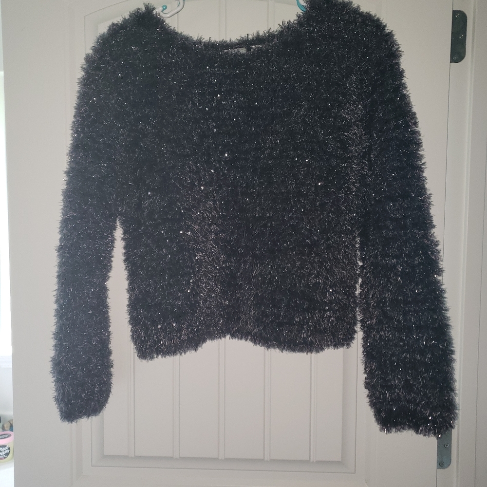 Blushe by Spiegel Black Fuzzy  sweater Size medium